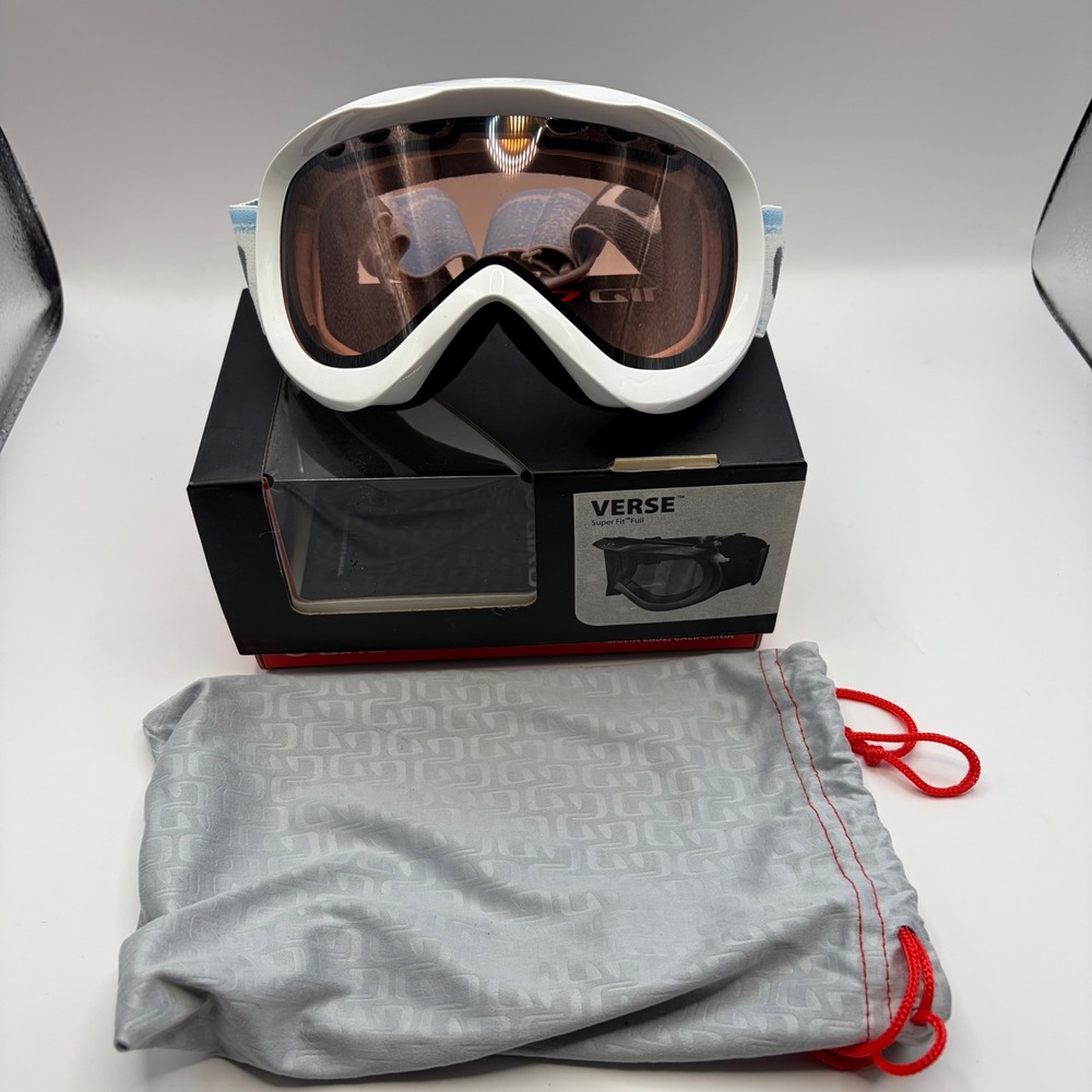 Giro Verse Snow Goggles White Frame Vermillion 57 Lens E235 Ski Snowboard New